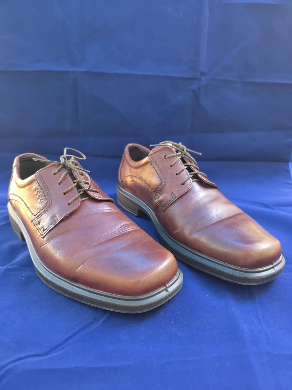 Ecco Men's Brown Leather Lace-Up Oxfords